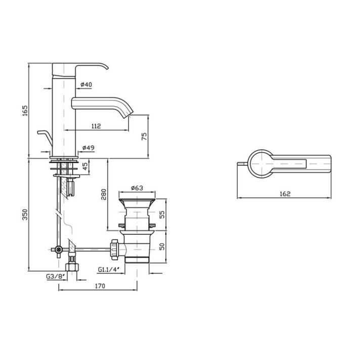 Zucchetti однорычажный смеситель для раковины на 1 отверстие с донным клапаном, on, хром арт. zon595