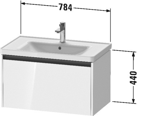 Duravit тумба подвесная под раковину 455 мм х 784 мм х 440 мм, ketho.2, k25083083830000 цвет: серо-коричневый суперматовый