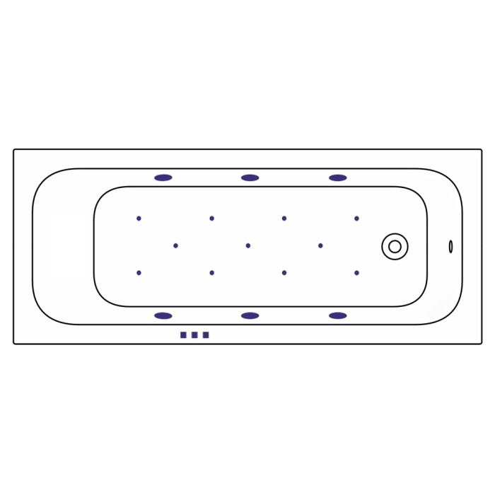 Ванна 180x75 relax, Whitecross Vibe, золото арт. 0105.180075.100.RELAX.GL