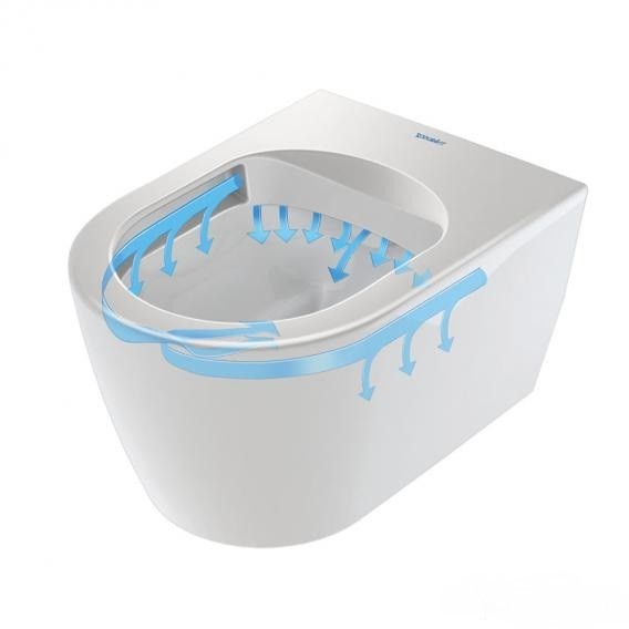 Duravit унитаз подвесной rimless с вертикальным смывом, безободковый, с креплением durafix, me by starck, 25300900001 цвет: белый