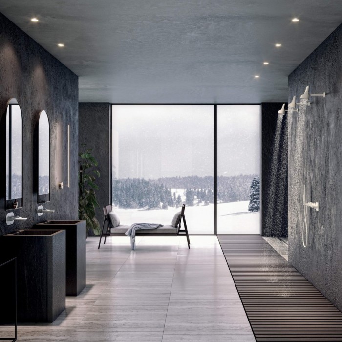 Bossini верхний душ d100 мм, c поворотным держателем, apice, серый арт. hh1000.045