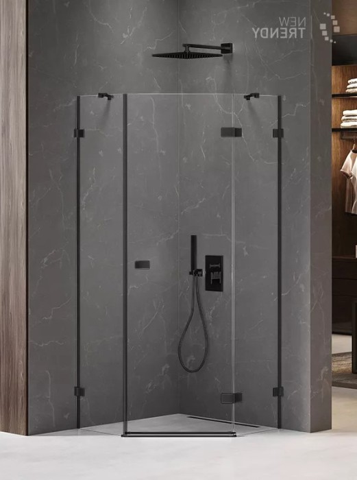 Душевое ограждение r 90x90x200, New trendy Avexa black, черный арт. EXK-3876