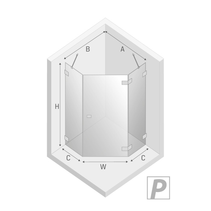 Душевое ограждение r 90x90x200, New trendy Avexa black, черный арт. EXK-3876