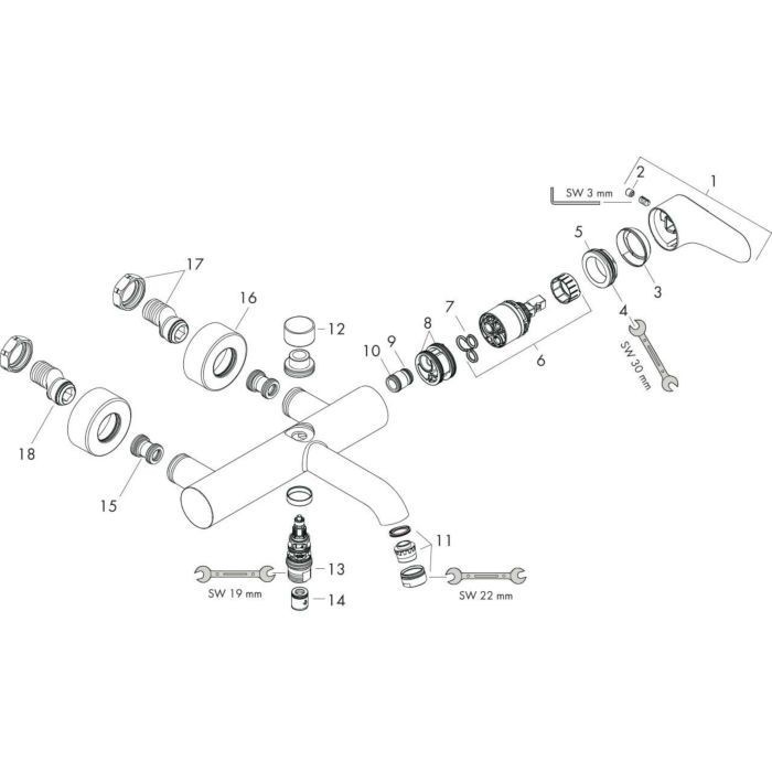 AXOR смеситель для ванны, Citterio M, никель арт. 34420820