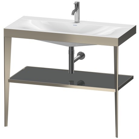 Duravit напольная консоль xviu/c-bonded 1000 мм х 850 мм, с умывальником viu, xviu, xv4716ob189 цвет: матовое шампанское/фланелево-серый глянцевый лак