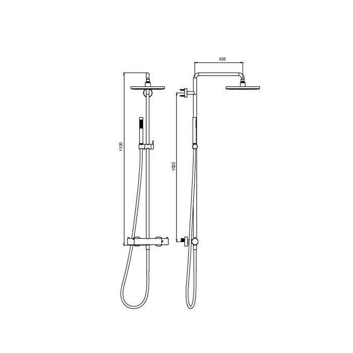 Almar душевая стойка, shower columns, e405001.316 цвет: нержавеющая сталь