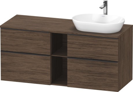 Duravit тумба подвесная под раковину справа 1400 мм х 550 мм, d-neo, de4970r2121 цвет: орех темный