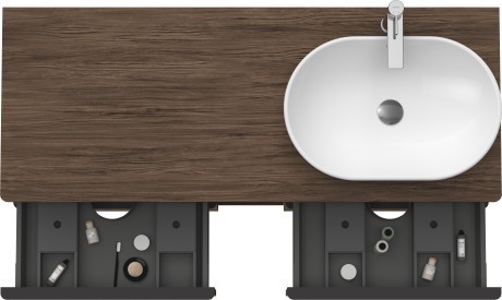 Duravit тумба подвесная под раковину справа 1400 мм х 550 мм, d-neo, de4970r2121 цвет: орех темный