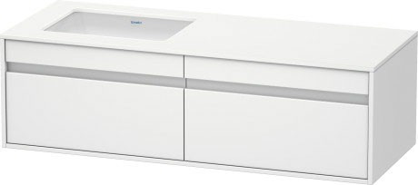 Duravit тумба подвесная с двумя выдвижными ящиками, со встраиваемой раковиной слева, ketho, kt6897l1818 цвет: gres pietra grey opaco