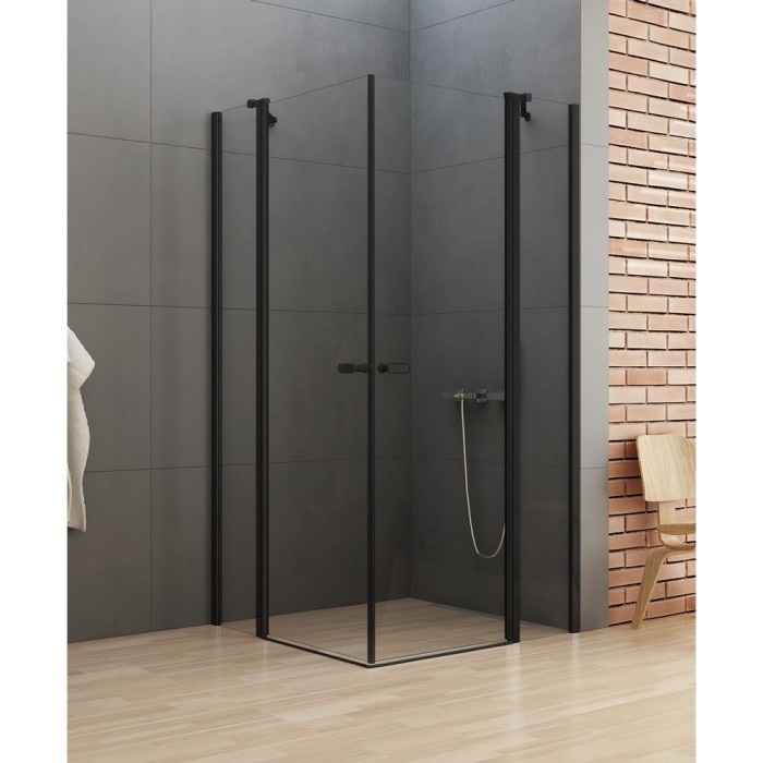 Душевое ограждение 2d 100x110x195, New trendy New soleo black, черный арт. K-0762