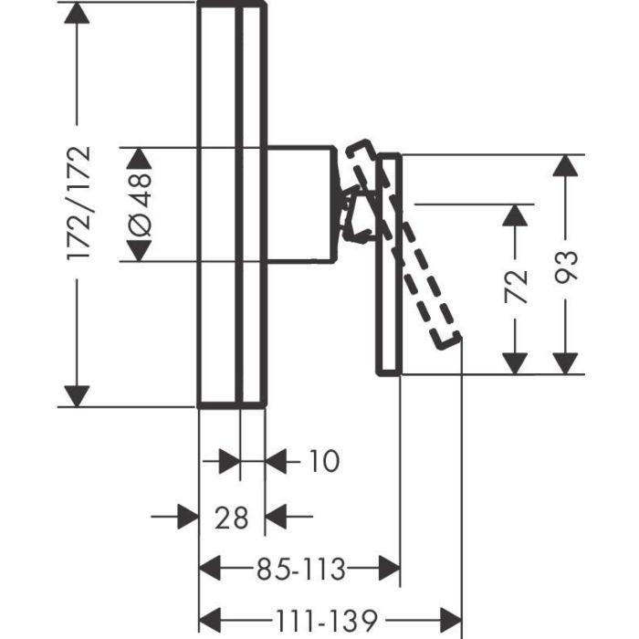 AXOR смеситель для ванны, Edge, полированный черный хром арт. 46650330