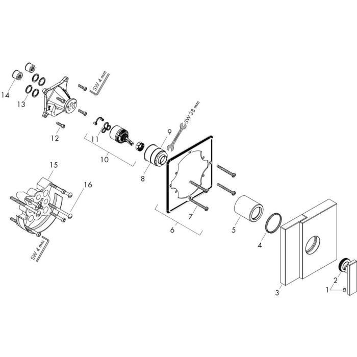 AXOR смеситель для ванны, Edge, полированный черный хром арт. 46650330