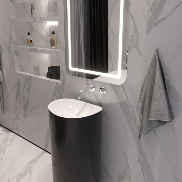 Смеситель для раковины скрытого монтажа, Whitecross Y chrome, хром арт. Y1216CR