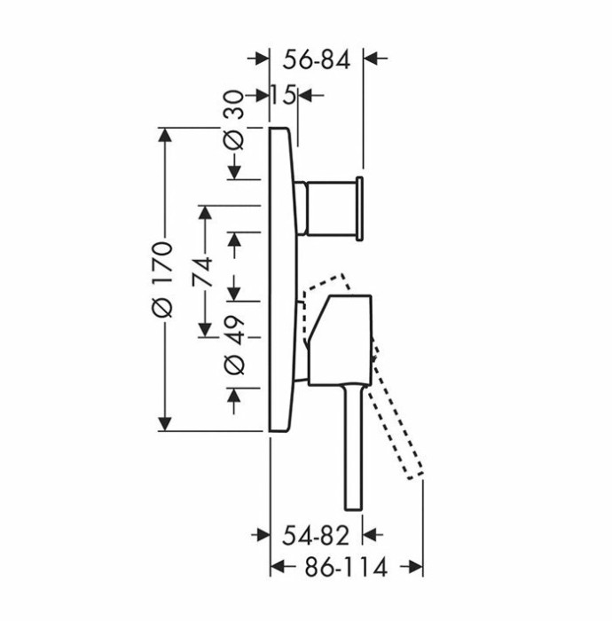 AXOR смеситель для ванны, Starck, хром арт. 10416000