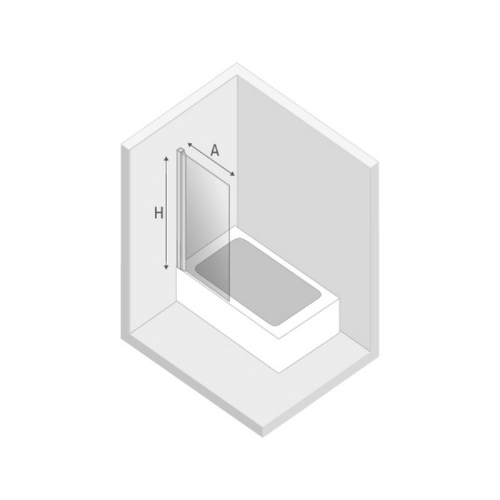 Шторка для ванны 100x140, New trendy New soleo chrome, хром арт. P-0067