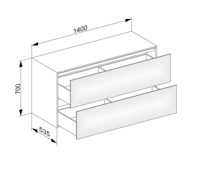 Keuco тумба боковая подвесная с двумя выдвижными фронтами, edition 11, кашемир арт. 31327 180000