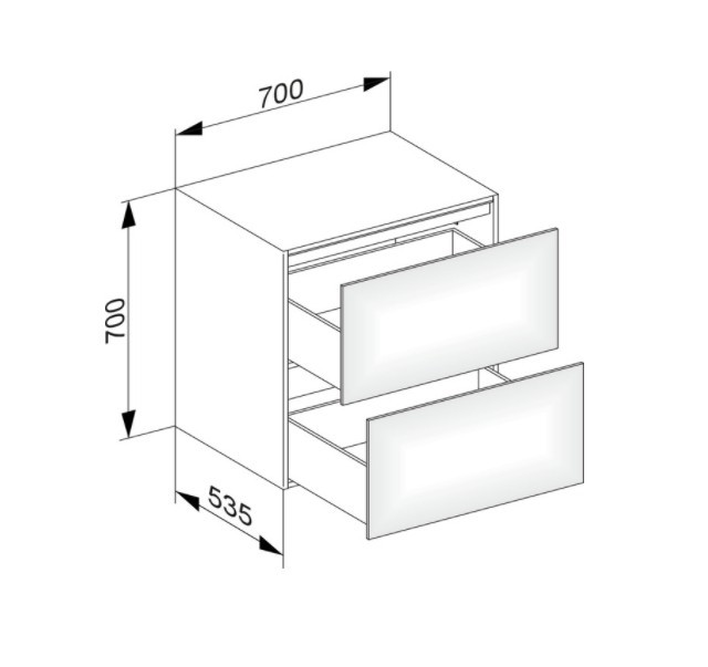 Keuco тумба боковая подвесная с двумя выдвижными фронтами, с внутренней светодиодной подсветкой, edition 11, черный арт. 31323 570100