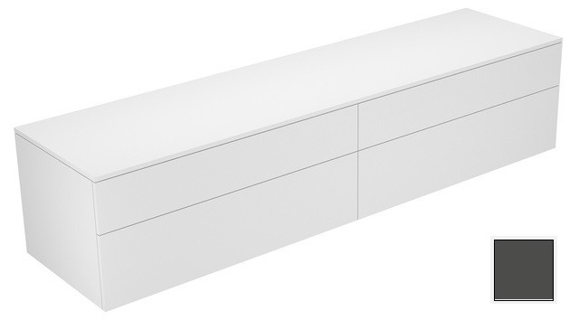 Keuco тумба боковая подвесная с четырьмя выдвижными фронтальными ящиками антарцит, edition 400, антрацит арт. 31773 390000