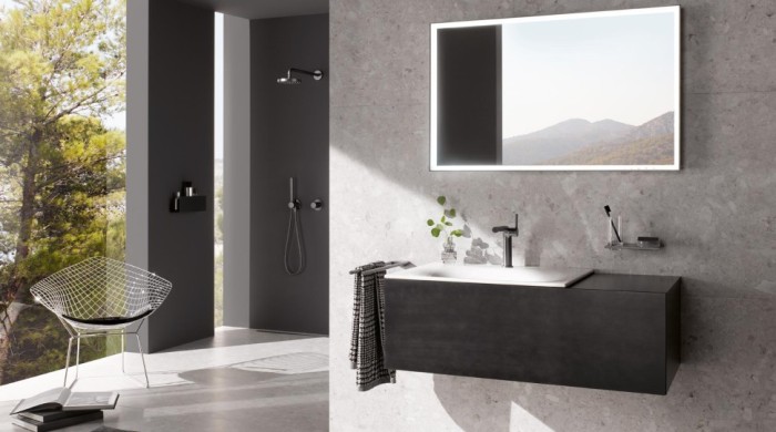 Keuco тумба подвесная под раковину слева с одним выдвижным фронтом, с внутренней светодиодной подсветкой, edition 11, трюфель арт. 31163 370100