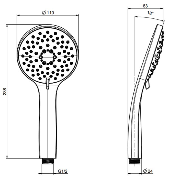 Fima Carlo Frattini ручной душ, 5 режимов wellness, хром арт. f2446cr