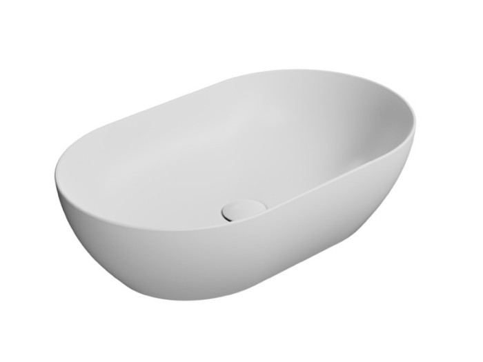 GSI Раковина накладная 60х37х16 см, матовая, санфаянс, Color-elements - 883409
