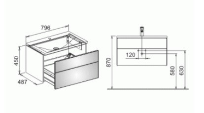 Keuco тумба под умывальник, royal reflex, магнолия арт. 34060 220000