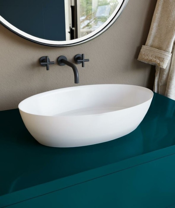 Salini раковина накладная 58x35, alda, 110621mrf цвет: матовый белый