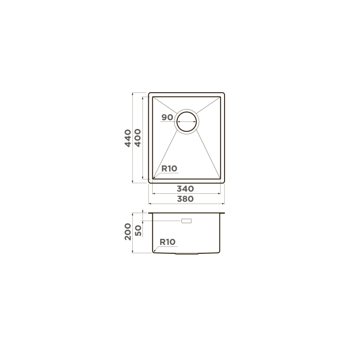 Omoikiri кухонная мойка Taki 38-U/IF, светлое золото арт. 4973092