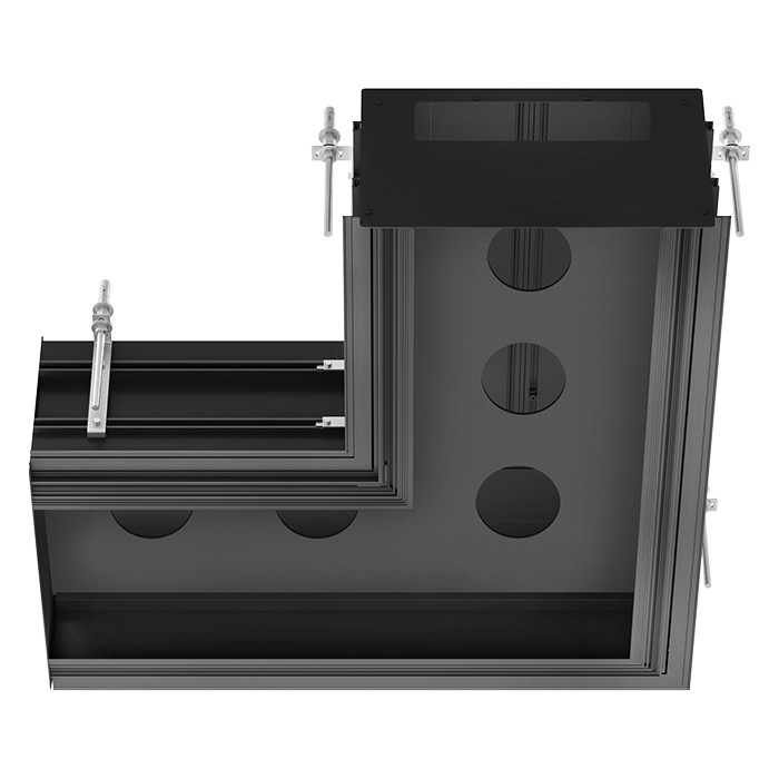 Gessi Профиль угловой 740х740 мм, для 5 модулей, установка Easy-Fix, Binario, 61151 цвет: black xl