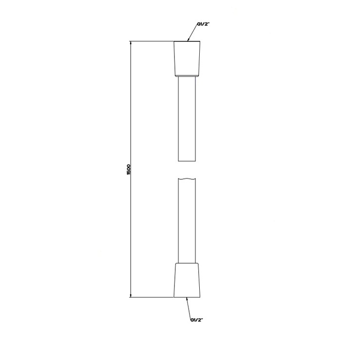 Gessi Шланг сromalux для ванны с коническим соединением на 1/2", длина 150 см, Shower316, 54137#239 цвет: шлифованная сталь