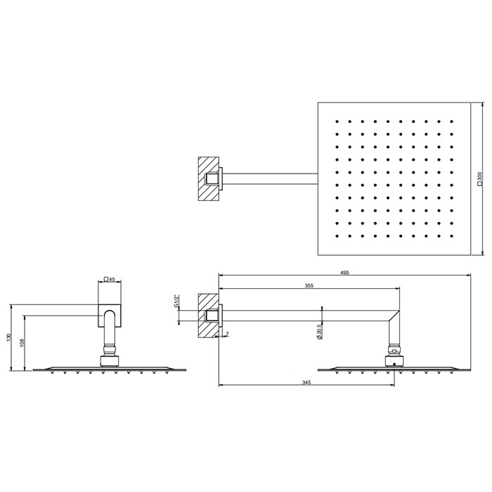 Gessi Верхний душ, подвесной, поворотная, с защитой от известкового налёта, Emporio shower, 47250#238 цвет: mirror steel