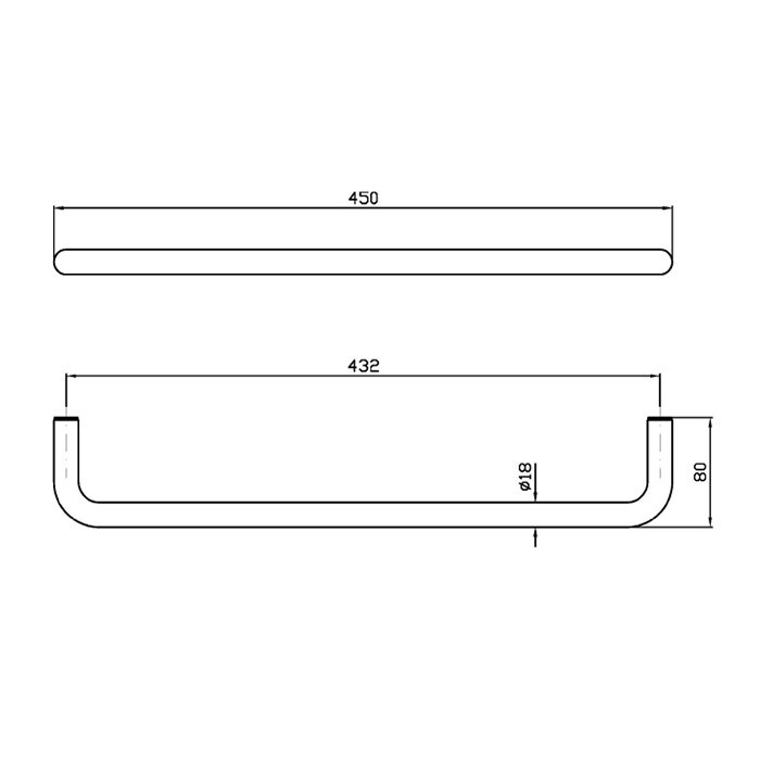 Zucchetti полотенцедержатель, 45см., подвесной, closer, черный матовый арт. zad521.n6