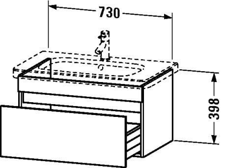 Duravit тумба подвесная под раковину, durastyle, ds638101818 цвет: gres pietra grey opaco