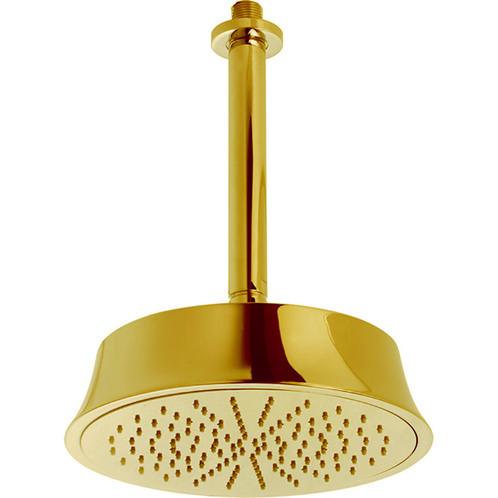 Cisal верхний душ d220 мм с потолочным держателем l270 мм ds01328024 shower, цвет: золото