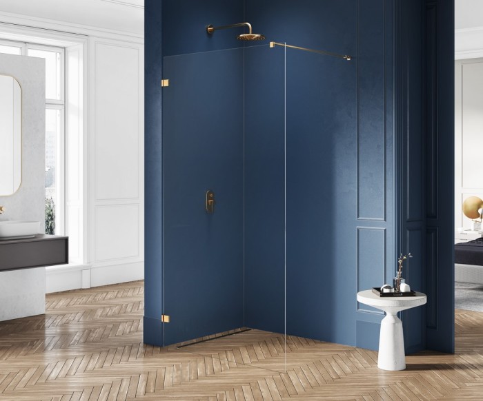 Душевое ограждение brushed 110x200, New trendy Avexa gold, брашированное золото арт. EXK-7016