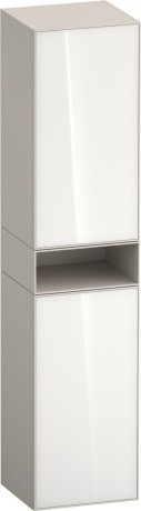 Duravit шкаф-пенал высокий 2 дверцы 360 мм х 400 мм х 1900 мм, zencha, ze1353r64830000 цвет: белое стекло/cеро-коричневый суперматовый