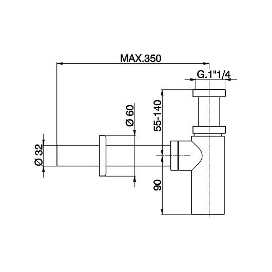 Cisal сифон для раковины, za0040424q, цвет: matt white