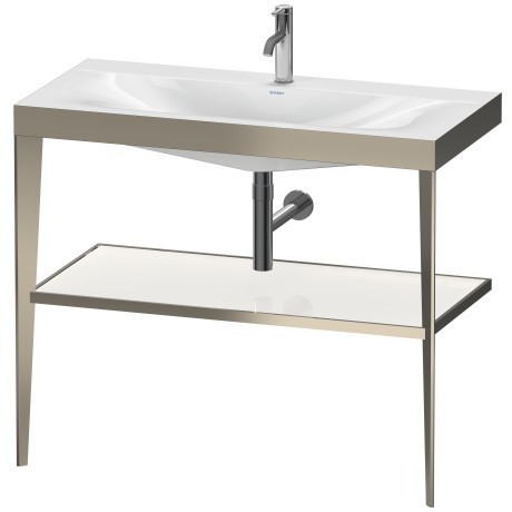 Duravit напольная консоль xviu/c-bonded 1000 мм х 850 мм, с умывальником viu, xviu, xv4716ob185 цвет: матовое шампанское/белый глянцевый лак