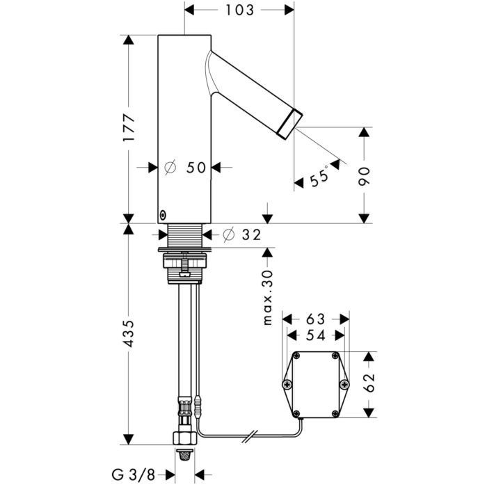 AXOR электронный смеситель для раковины, Starck, никель арт. 10101820