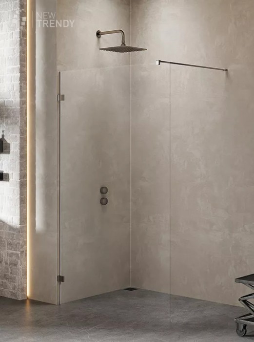 Душевое ограждение 80x200, New trendy Avexa gunmetal brushed, оружейная сталь арт. EXK-7101