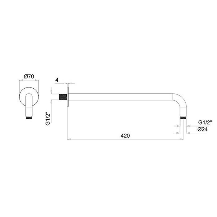 Almar держатель верхнего душа shower arms, латунь арт. e021115.hb
