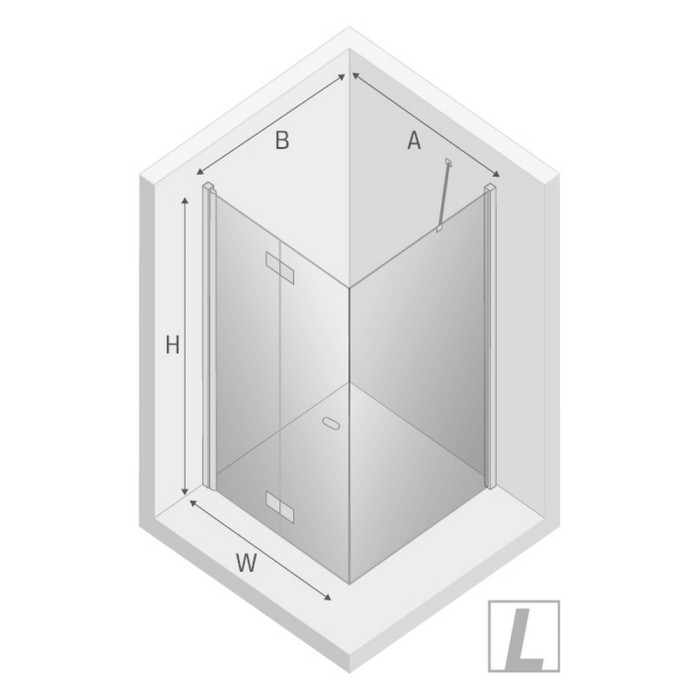 Душевое ограждение складные двери l 80x70x195, New trendy New soleo black, черный арт. D-0234A/D-0113B