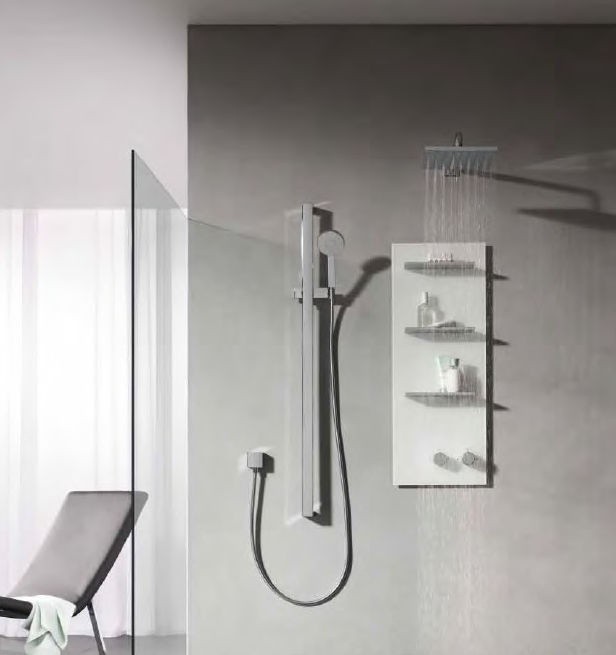 Keuco панель для душа на 1 потребителя с термостатом, рукоятки справа, metime_spa, gres pietra grey opaco арт. 56164 012702