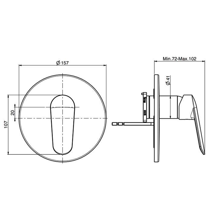 Fima Carlo Frattini смеситель для душа, встраиваемый, spot, черный арт. f3009e1ns