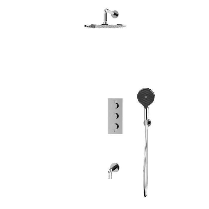 Термостатическая душевая система скрытого монтажа, Whitecross Y chrome, хром арт. YSET11TOPCR