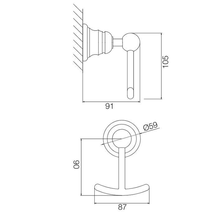 Fima Carlo Frattini крючок двойной, подвесной, accessori, золото арт. f6064/2or