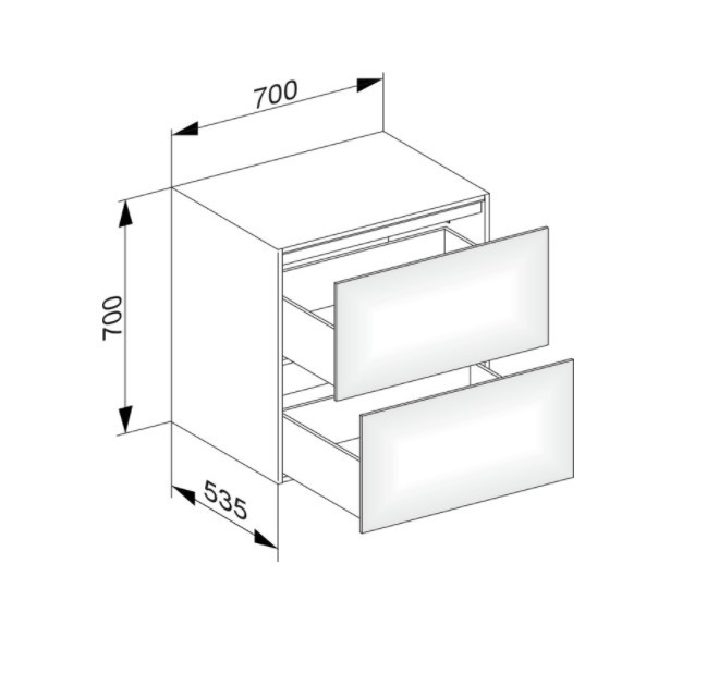Keuco тумба боковая подвесная с двумя выдвижными фронтами, edition 11, табачный дуб арт. 31323 850000