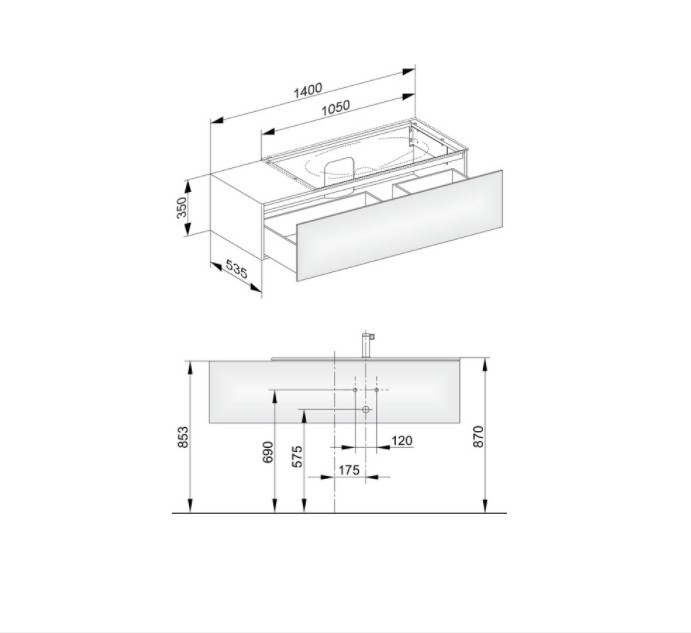 Keuco тумба подвесная под раковину справа с одним выдвижным фронтом, с внутренней светодиодной подсветкой, edition 11, антрацит арт. 31164 390100