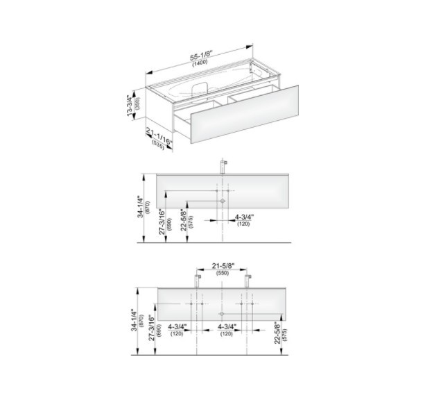 Keuco тумба подвесная под раковину с одним выдвижным фронтом, с внутренней светодиодной подсветкой, edition 11, трюфель арт. 31361 370100