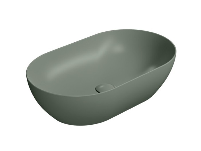 GSI Раковина накладная 60х37х16 см, agave matte, санфаянс, Color-elements - 883404